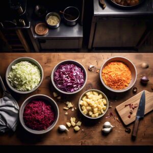 Fresh cut vegetable for Authentic Borscht 